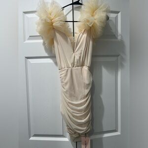 Shien Cream colored off the shoulder mini dress!